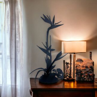 Papegojblomma i plåt SVART H44cm