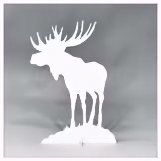 Älg VIT i plåt H28cm