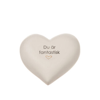 Hjärta i poly, 10cm...Du är fantastisk