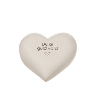 Hjärta i poly, 10cm...Du är guld värd