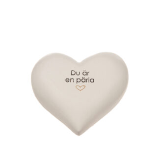Hjärta i poly, 10cm...Du är en pärla
