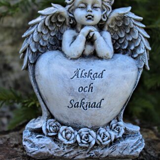 Gravhjärta med ängel