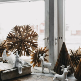 Sten- liten vit dekoration stående