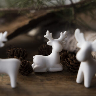 Sten- mini vit dekoration liggande