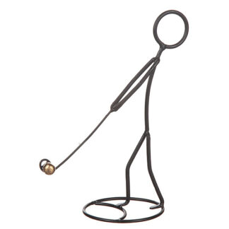 Människa i smide som spelar golf H19cm ca Handmade